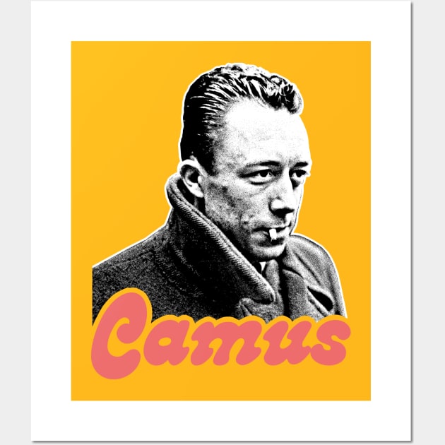 Albert Camus /// Retro Fan Art Design Wall Art by DankFutura
